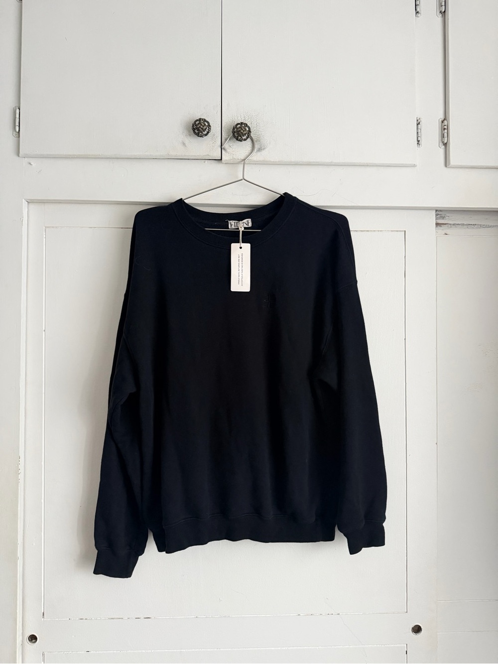 Eterne Oversized Crew Neck Sweatshirt - Black